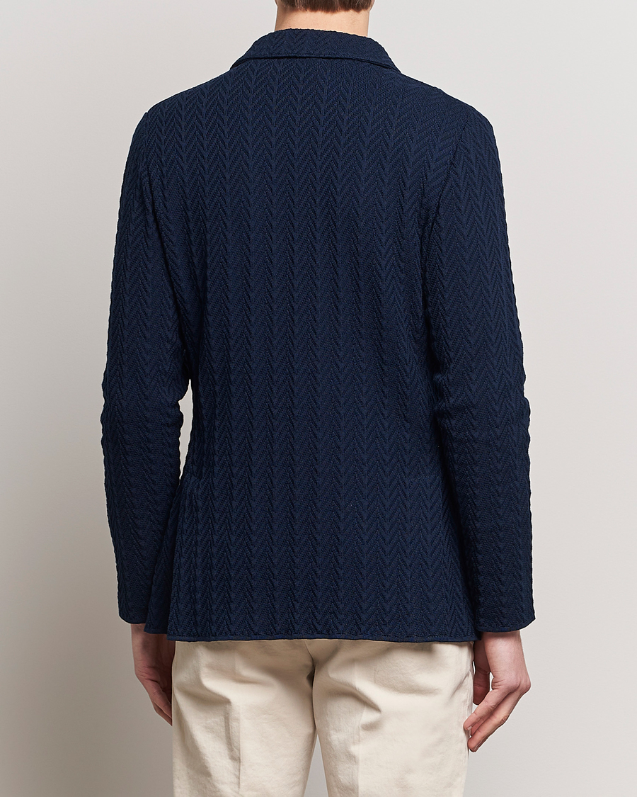 Herren | Sakkos | Lardini | Knitted Structure Cotton Blazer Navy