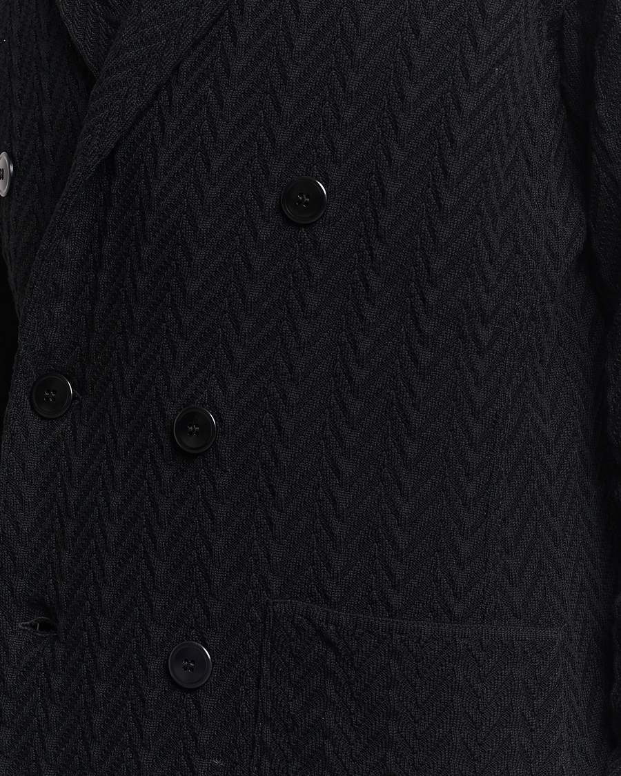 Herren | Sakkos | Lardini | Double Breasted Structured Knitted Blazer Black