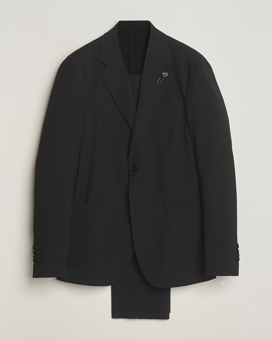 Herren | Anzüge | Lardini | Travellers Soft Wool Suit Black