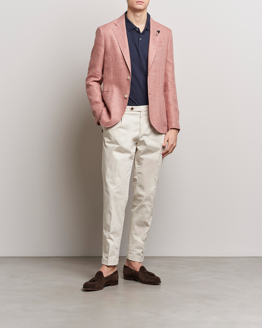 Herren | Sakkos | Lardini | Wool/Linen Patch Pocket Blazer Soft Red