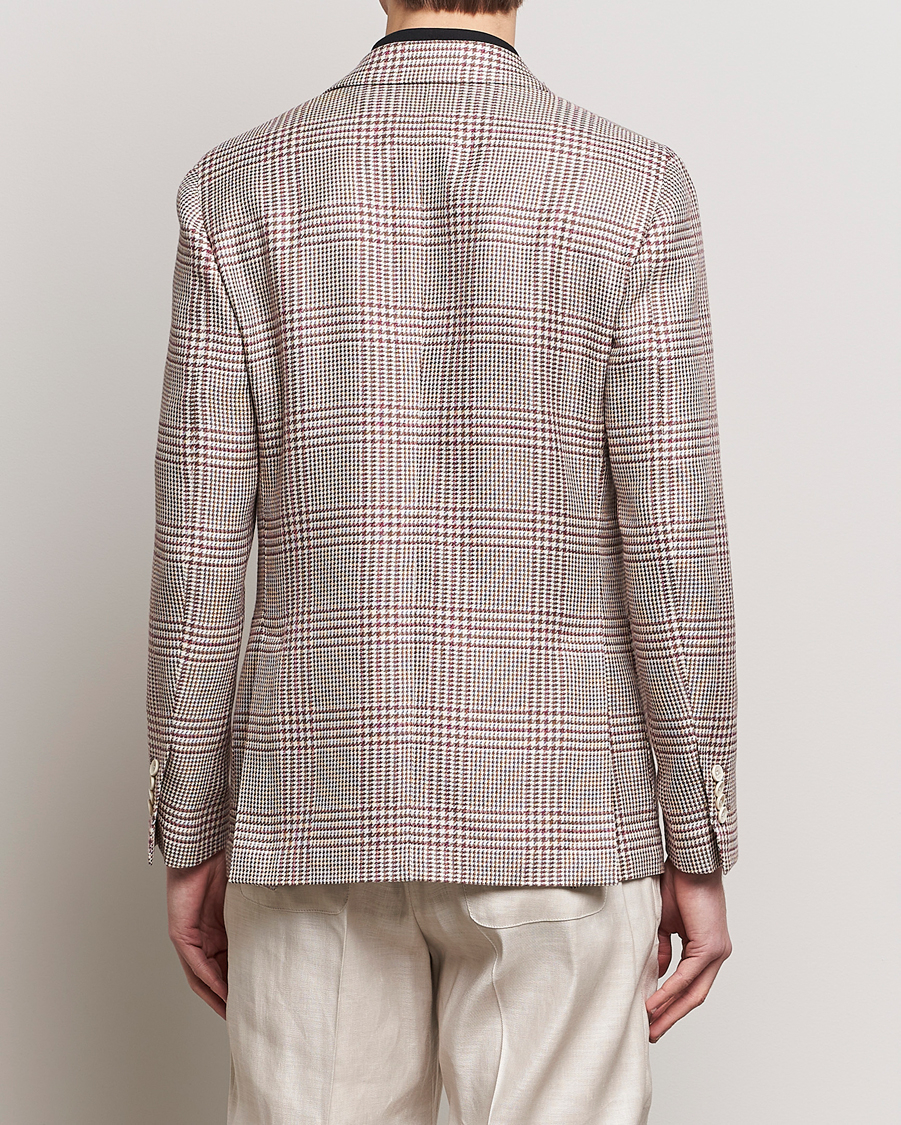 Herren | Sakkos | Lardini | Checked Cotton/Linen Patch Pocket Blazer Beige