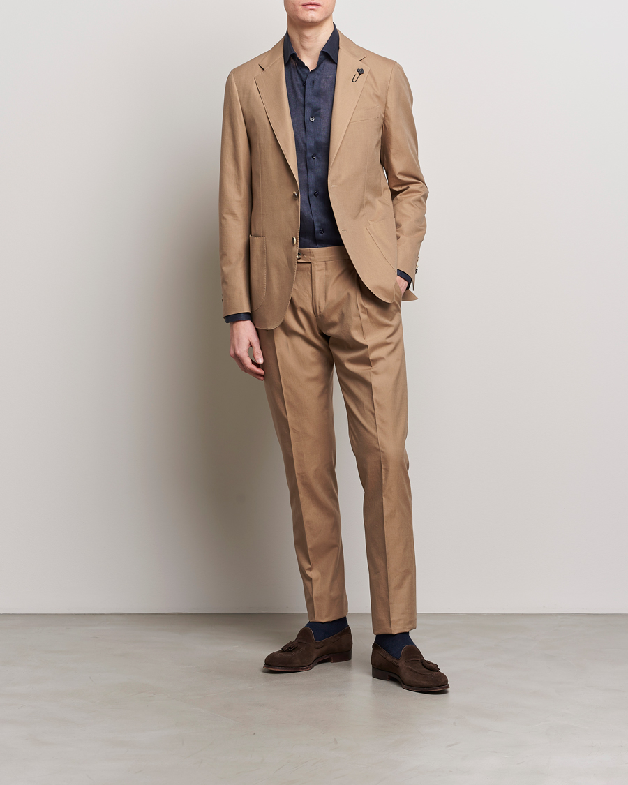 Herren | Kategorie | Lardini | Solaro Cotton Suit Light Brown
