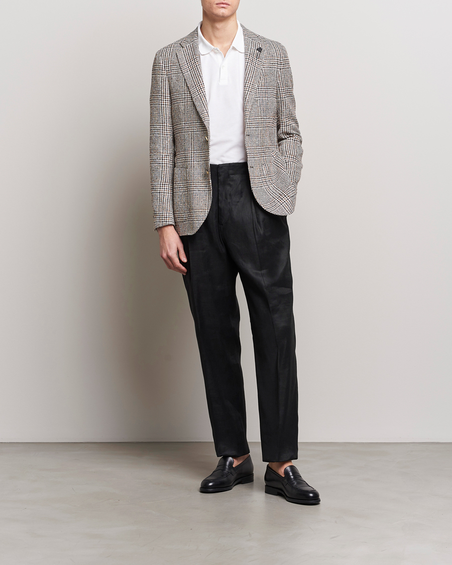 Herren | Hosen | Lardini | Atos Pleated Linen Trousers Black