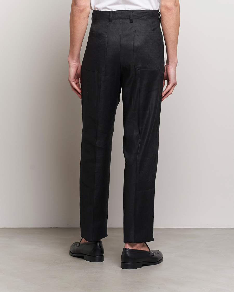 Herren | Hosen | Lardini | Atos Pleated Linen Trousers Black