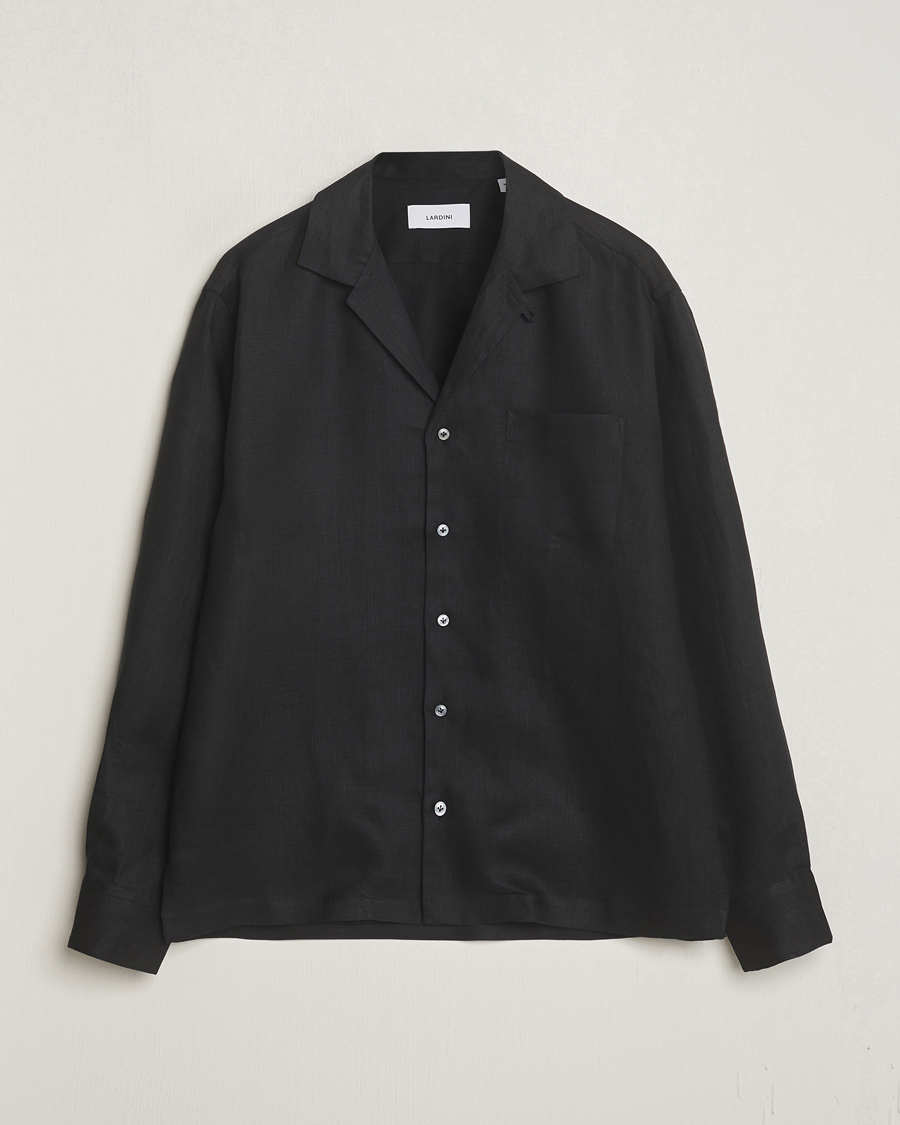 Herren | Hemden | Lardini | Klop Linen Shirt Black