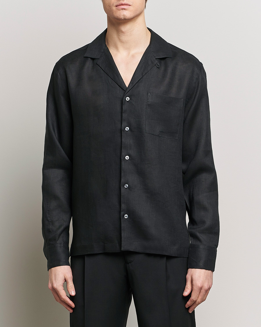 Herren | Leinenhemden | Lardini | Klop Linen Shirt Black