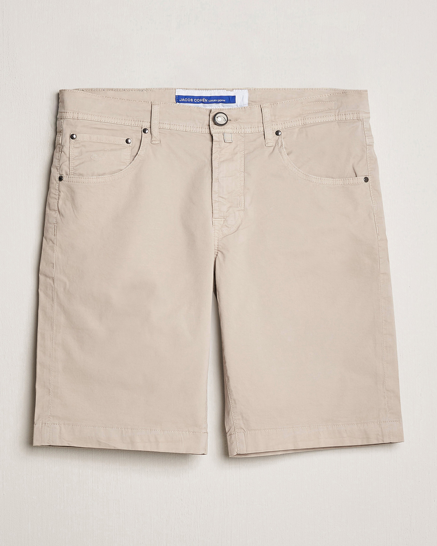 Herren | Shorts | Jacob Cohën | Nicolas Cotton Gabardine Shorts Beige