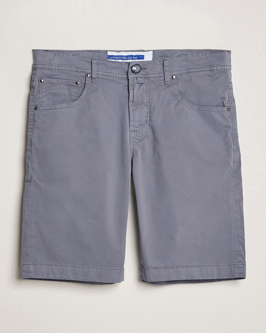 Herren | Shorts | Jacob Cohën | Nicolas Cotton Gabardine Shorts Blue Grey