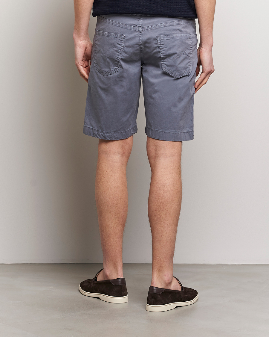 Herren | Shorts | Jacob Cohën | Nicolas Cotton Gabardine Shorts Blue Grey
