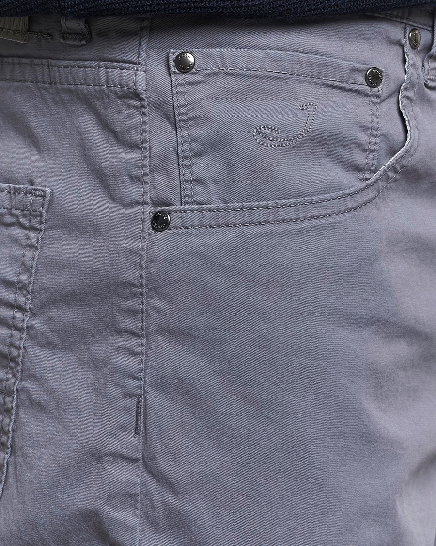 Herren | Shorts | Jacob Cohën | Nicolas Cotton Gabardine Shorts Blue Grey