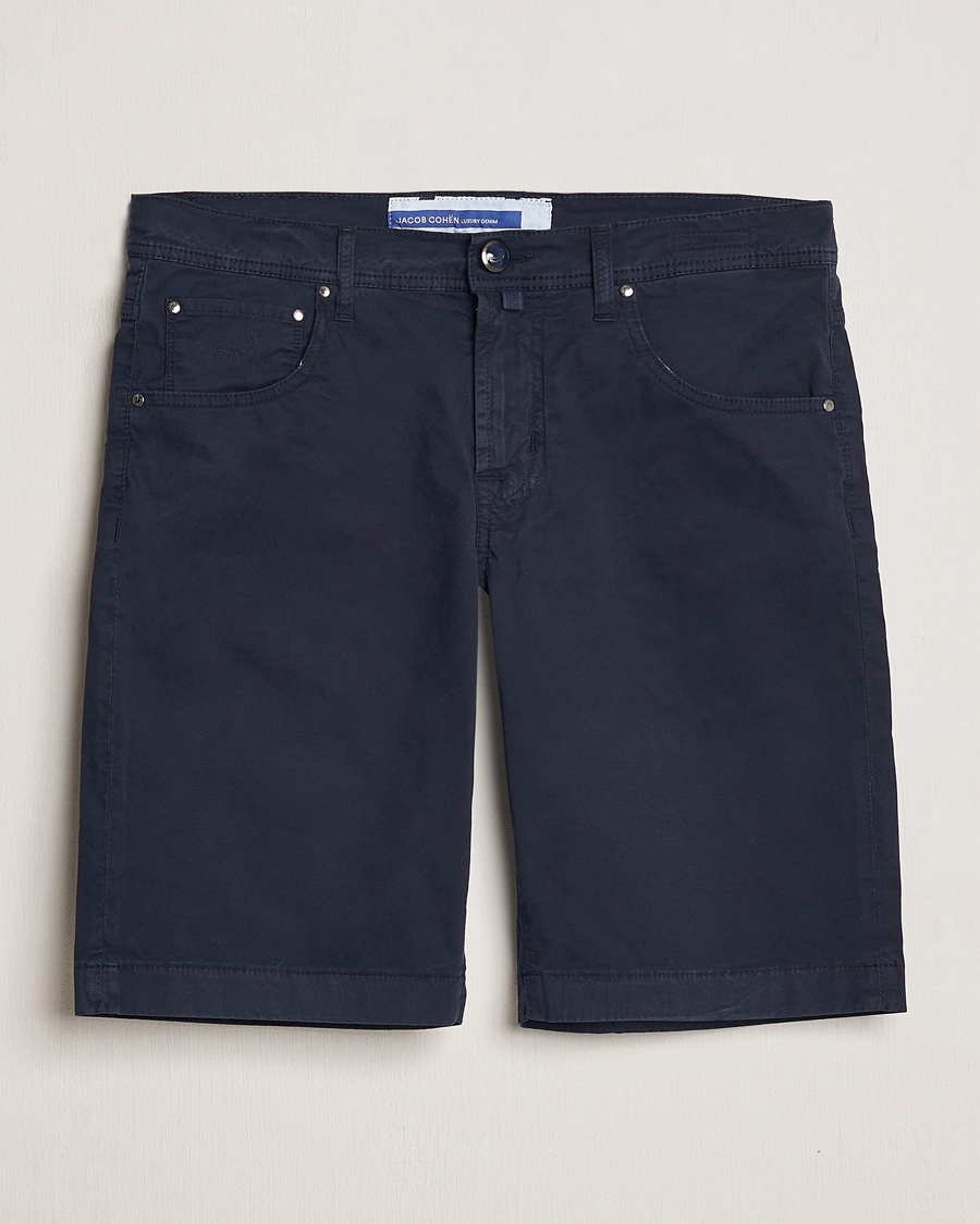 Herren | Shorts | Jacob Cohën | Nicolas Cotton Gabardine Shorts Navy