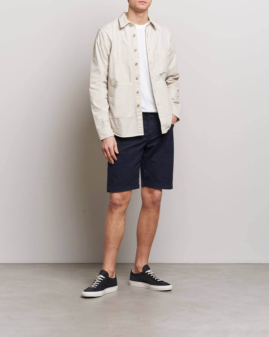 Herren | Shorts | Jacob Cohën | Nicolas Cotton Gabardine Shorts Navy