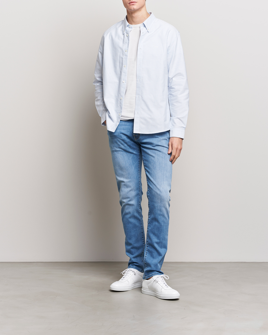 Herren | Jeans | Jacob Cohën | Nick Slim Fit Stretch Jeans Light Blue