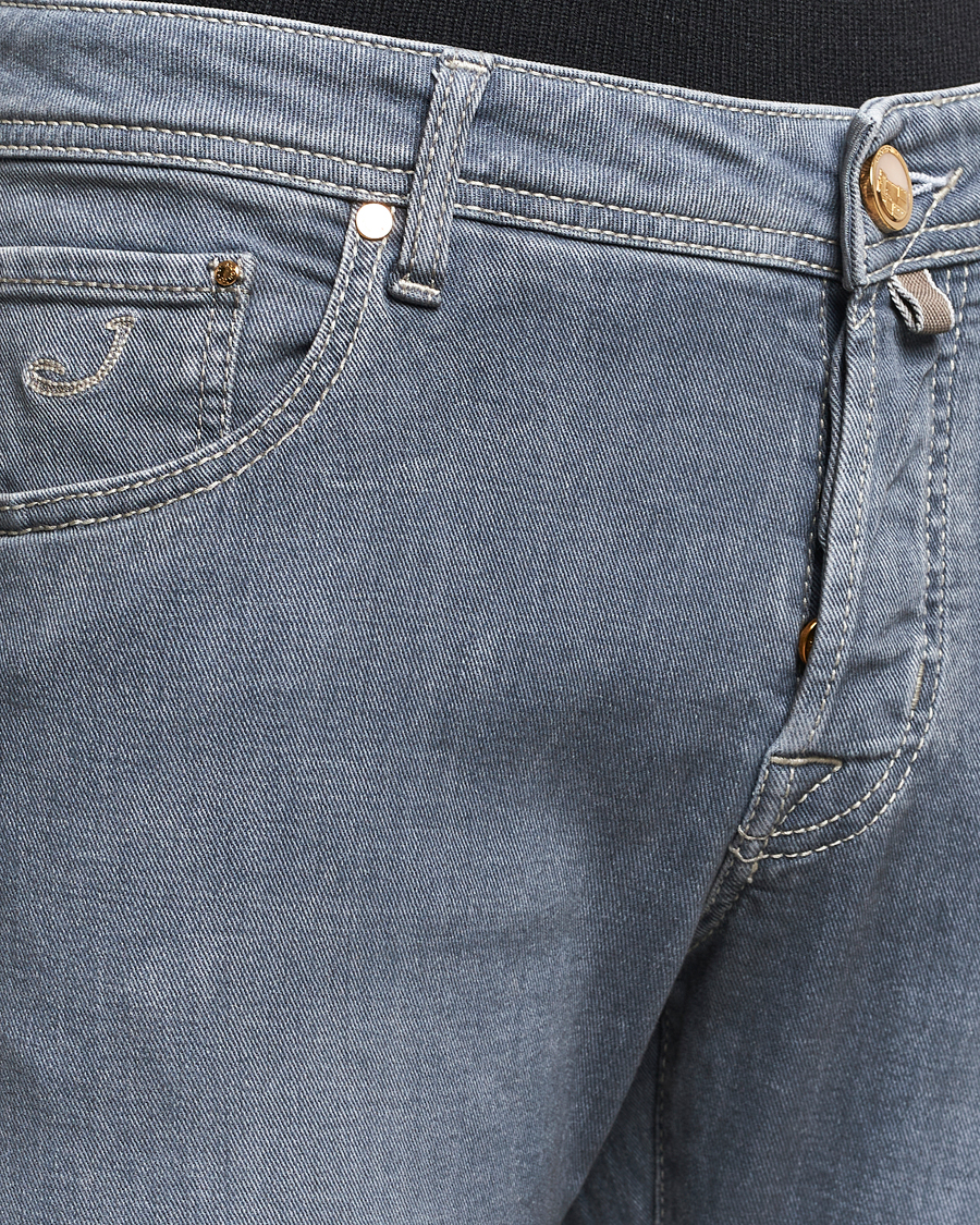 Herren | Jeans | Jacob Cohën | Nick Naples Super Slim Stretch Jeans Light Grey