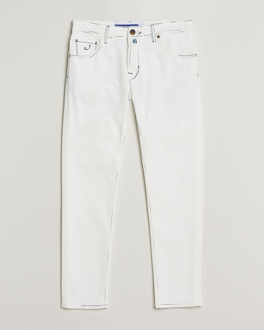 Herren | Jeans | Jacob Cohën | Scott Portofino Slim Fit Stretch Jeans White