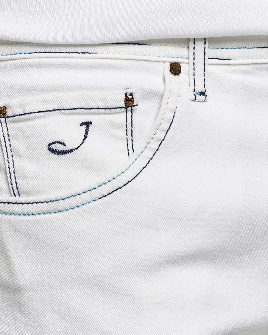 Herren | Jeans | Jacob Cohën | Scott Portofino Slim Fit Stretch Jeans White