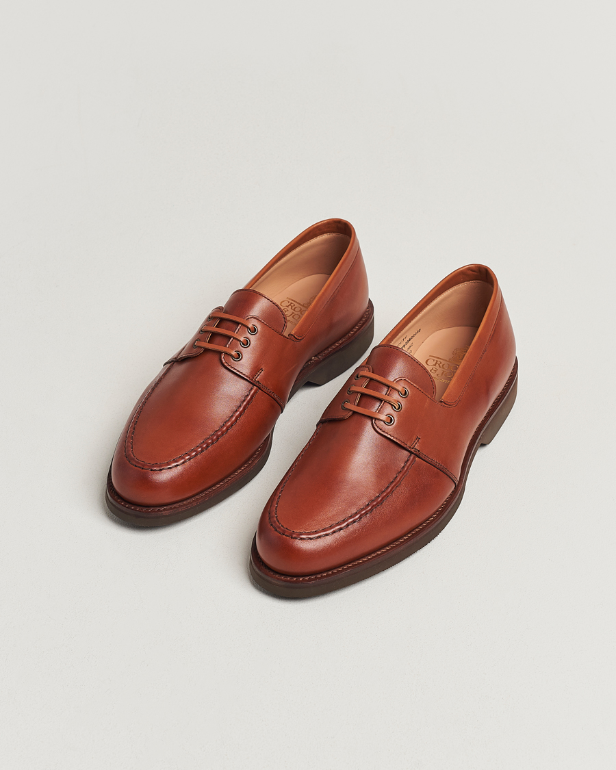 Herren | Crockett & Jones Falmouth Deck Shoes Tan Wax Calf | Crockett & Jones | Falmouth Deck Shoes Tan Wax Calf