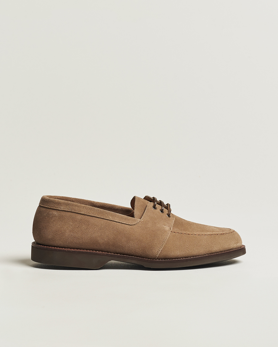 Herren | Crockett & Jones Falmouth Deck Shoes Khaki Suede | Crockett & Jones | Falmouth Deck Shoes Khaki Suede