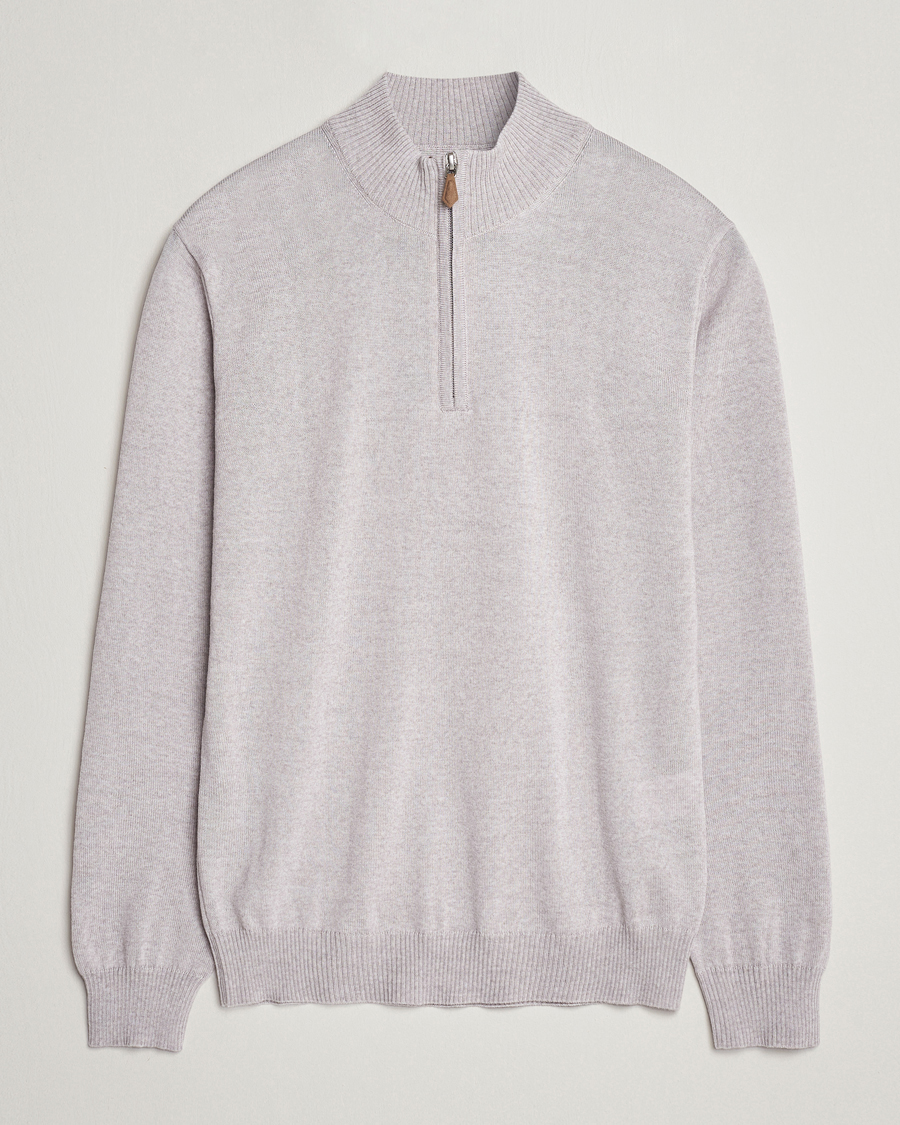 Herren | Pullover | Stenströms | Merino Wool Half Zip Beige