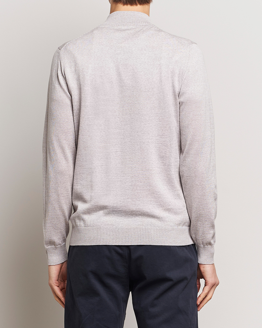 Herren | Pullover | Stenströms | Merino Wool Half Zip Beige