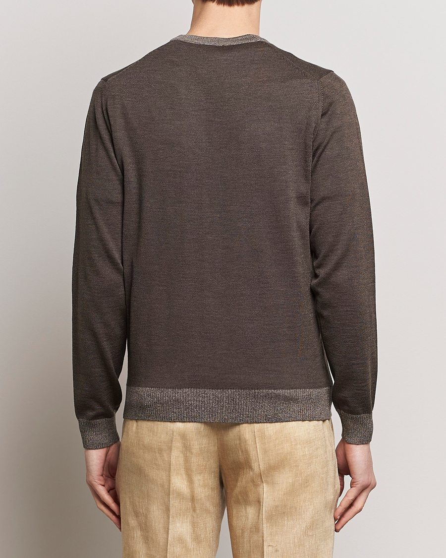 Herren | Pullover | Stenströms | Merino Contrast Cardigan Brown