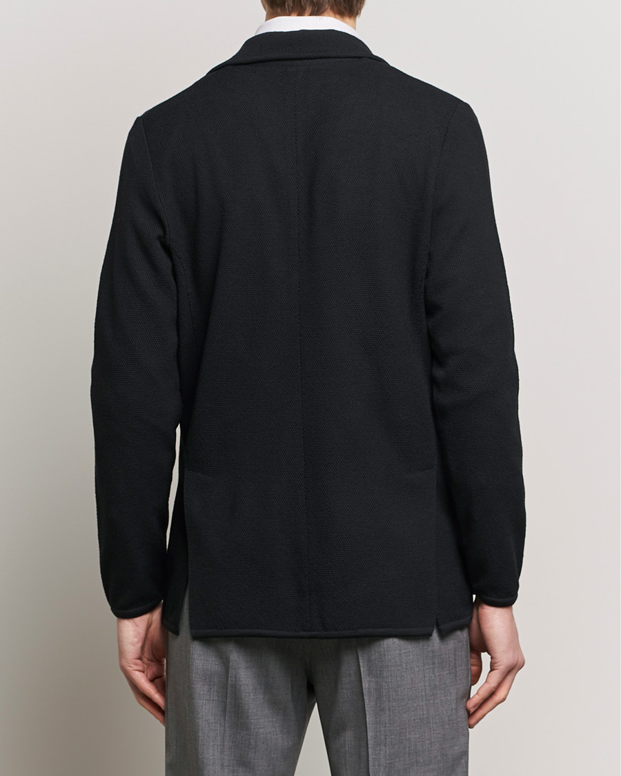 Herren | Sakkos | Stenströms | Merino Wool Texture Knitted Blazer Black