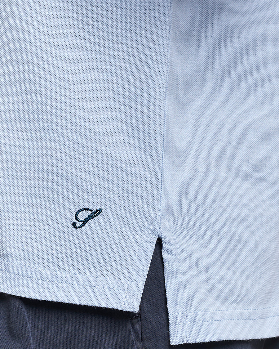 Herren | Poloshirts | Stenströms | Organic Cotton Piquet Polo Shirt Light Blue