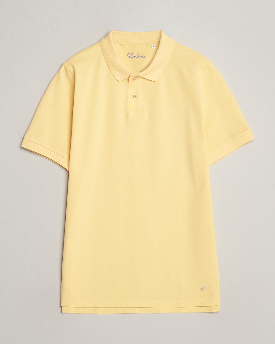 Herren | Poloshirts | Stenströms | Organic Cotton Piquet Polo Shirt Yellow