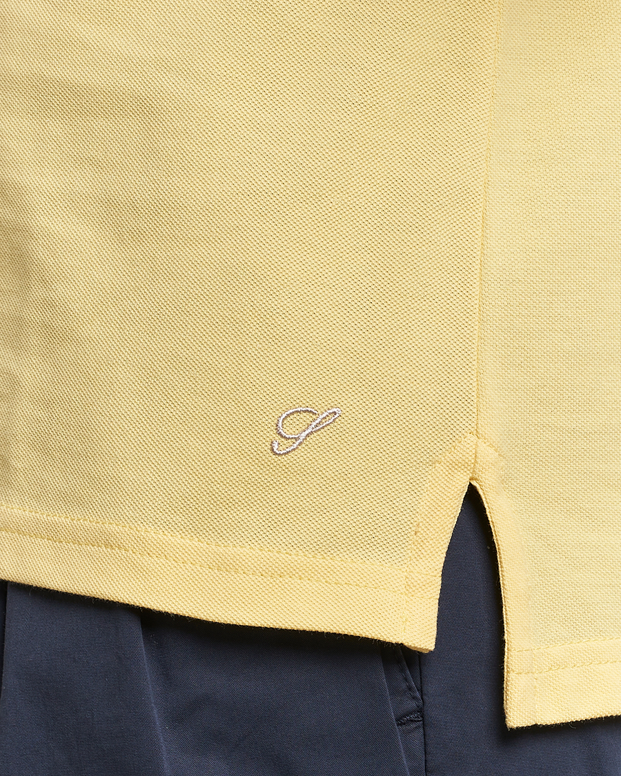 Herren | Poloshirts | Stenströms | Organic Cotton Piquet Polo Shirt Yellow