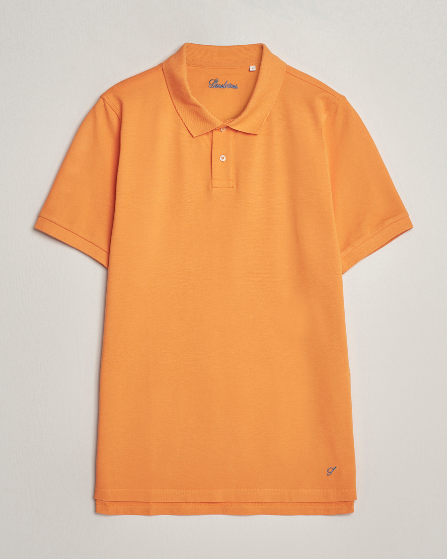 Herren | Poloshirts | Stenströms | Organic Cotton Piquet Polo Shirt Orange