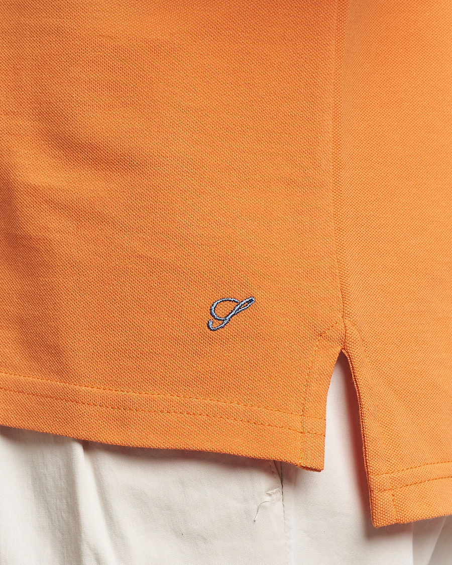 Herren | Poloshirts | Stenströms | Organic Cotton Piquet Polo Shirt Orange