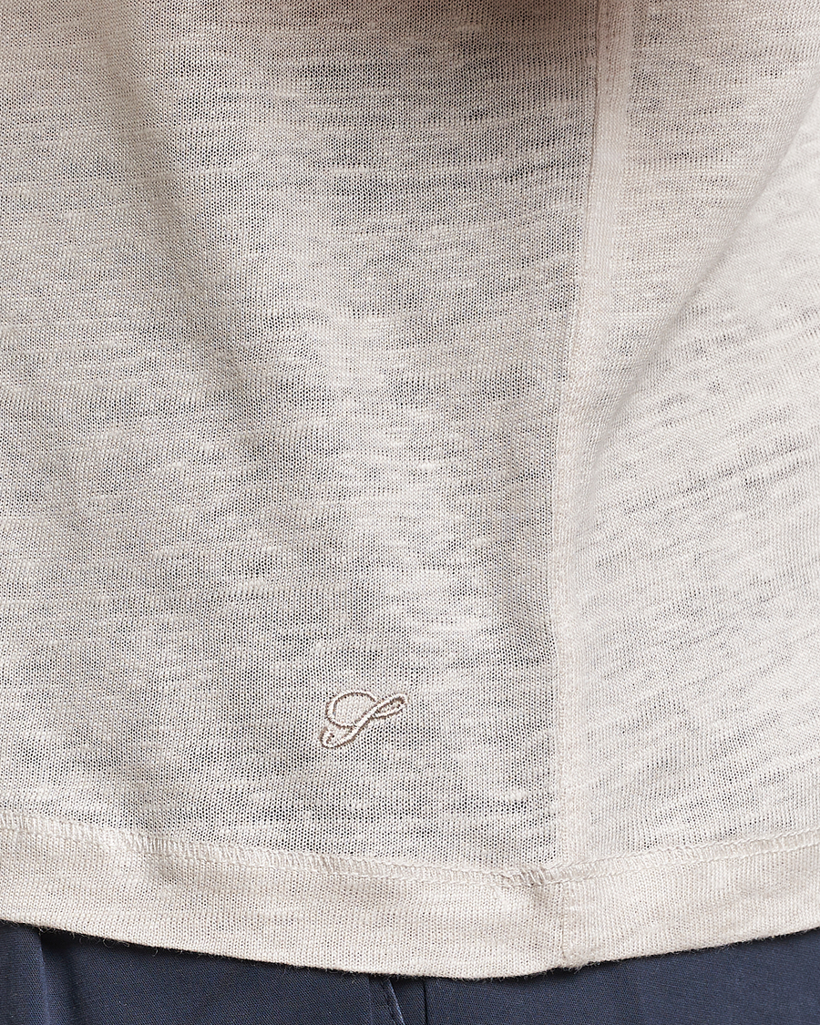 Herren | Poloshirts | Stenströms | Linen Polo Shirt Beige