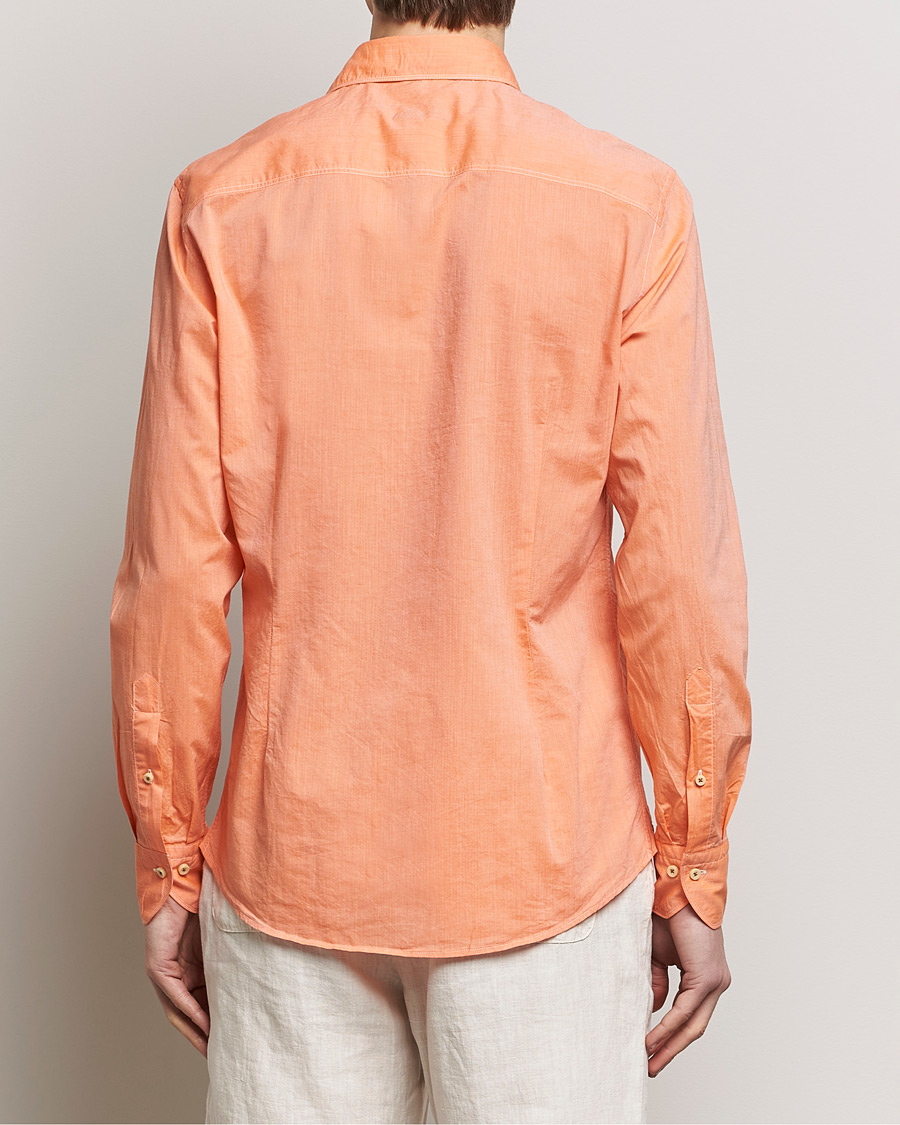 Herren | Hemden | Stenströms | Slimline Washed Summer Poplin Shirt Orange