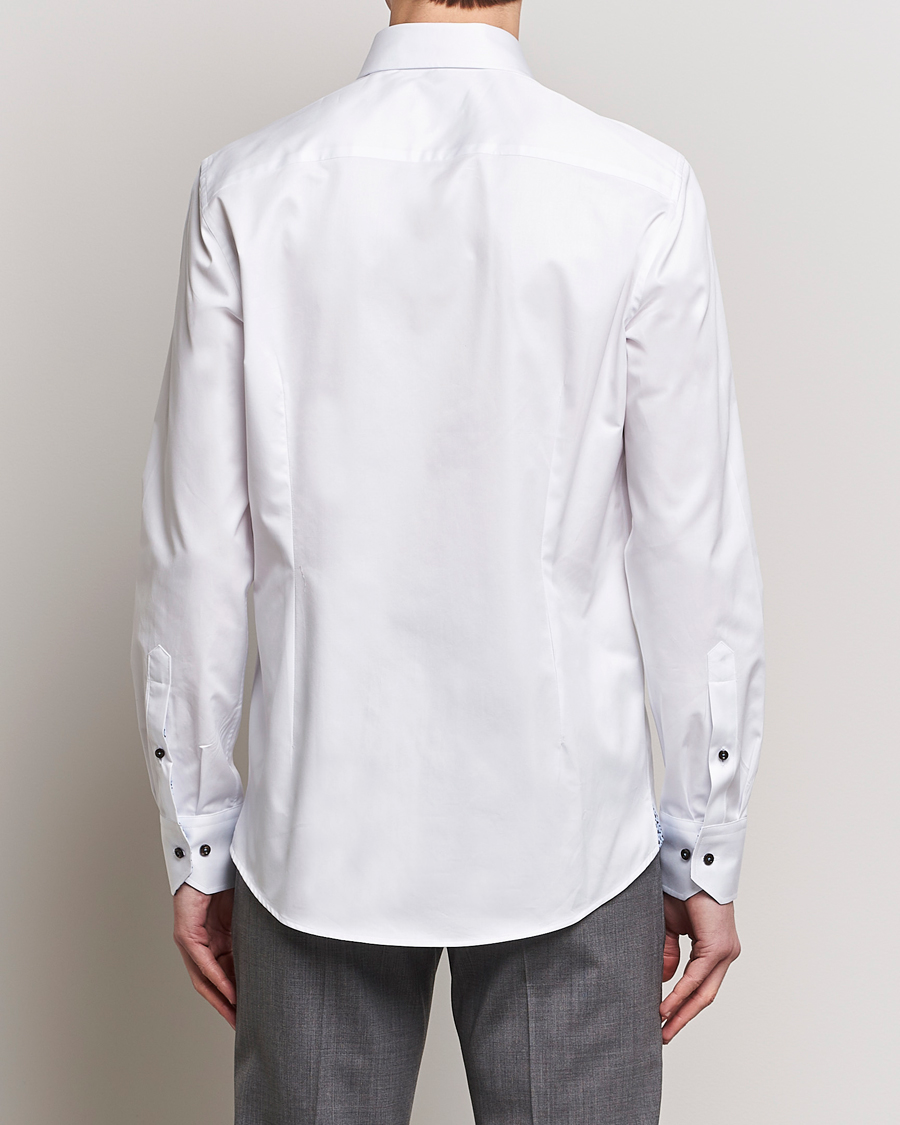 Herren | Hemden | Stenströms | Slimline Cut Away Contrast Shirt White