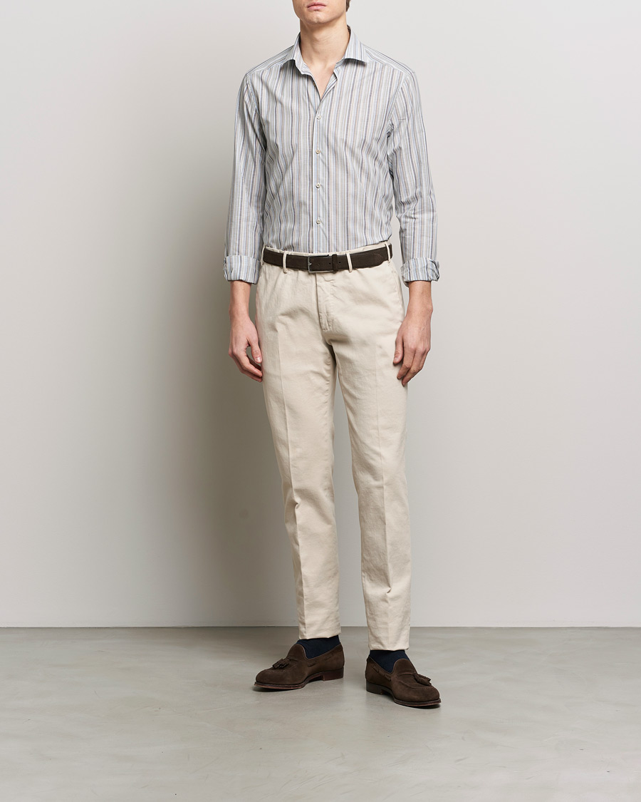 Herren | Hemden | Stenströms | Slimline Multi Stripe Cut Away Shirt Multi