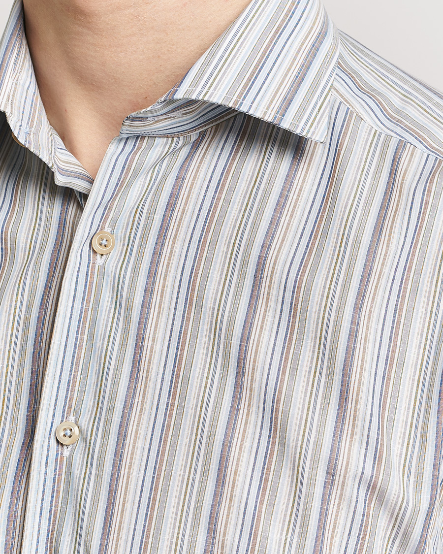 Herren | Hemden | Stenströms | Slimline Multi Stripe Cut Away Shirt Multi