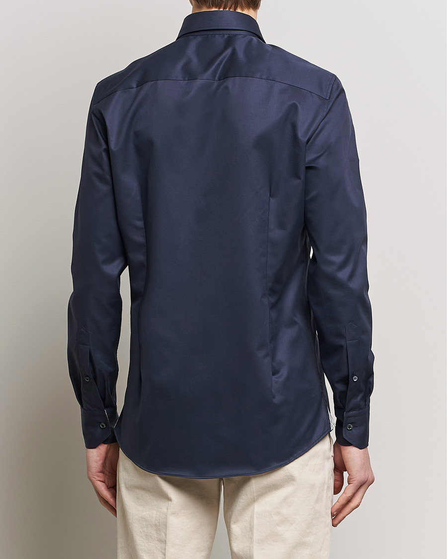 Herren | Hemden | Stenströms | Slimline Multi Stripe Contrast Cut Away Shirt Navy