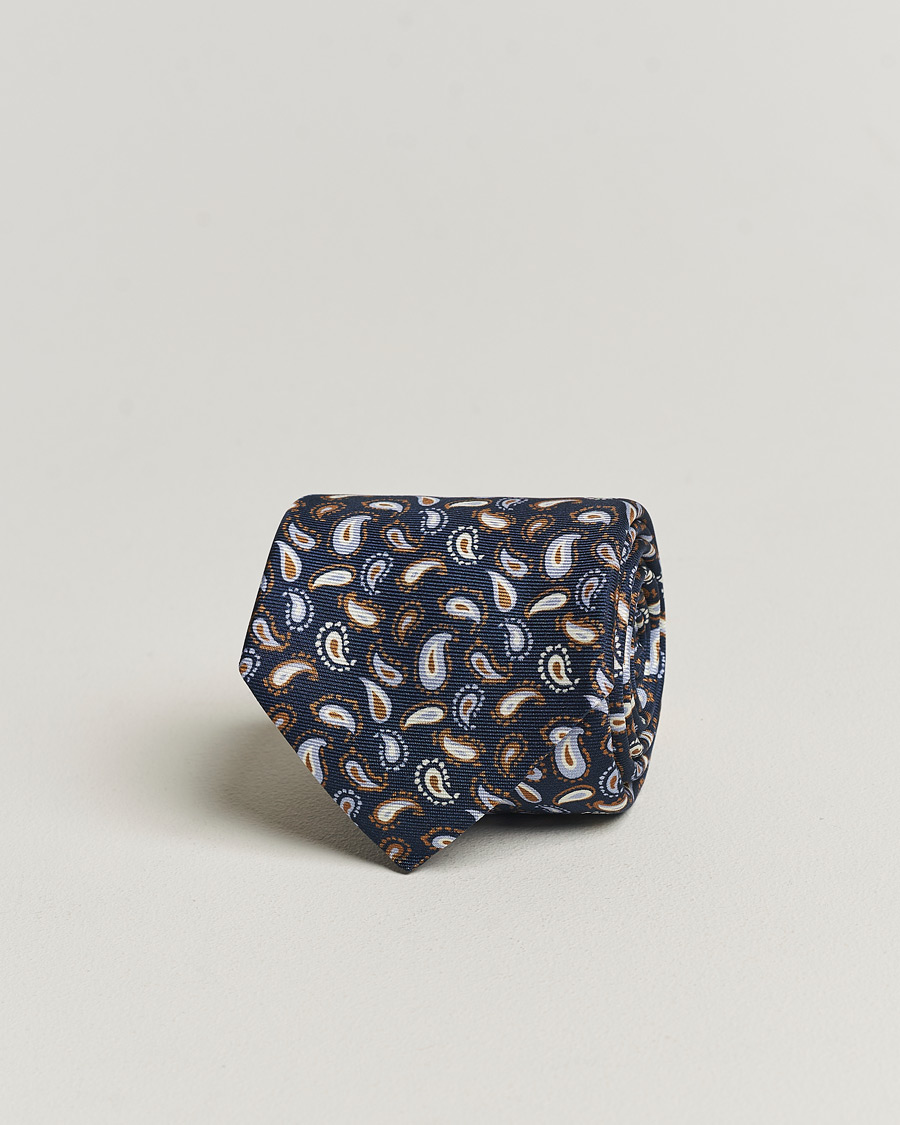 Herren | Stenströms Paisley Silk Tie Navy | Stenströms | Paisley Silk Tie Navy