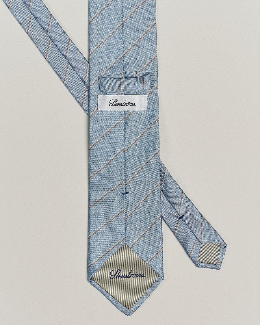 Herren | Accessoires | Stenströms | Striped Silk Tie Light Blue