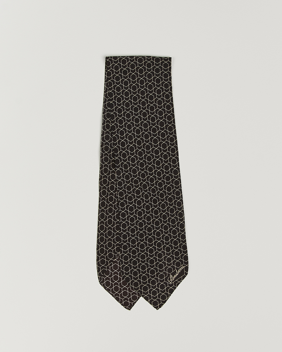 Herren | Stenströms Silk Printed Ascot Brown | Stenströms | Silk Printed Ascot Brown