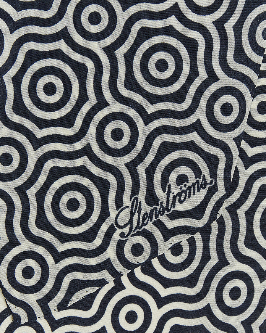 Herren | Stenströms Silk Printed Ascot White/Navy | Stenströms | Silk Printed Ascot White/Navy