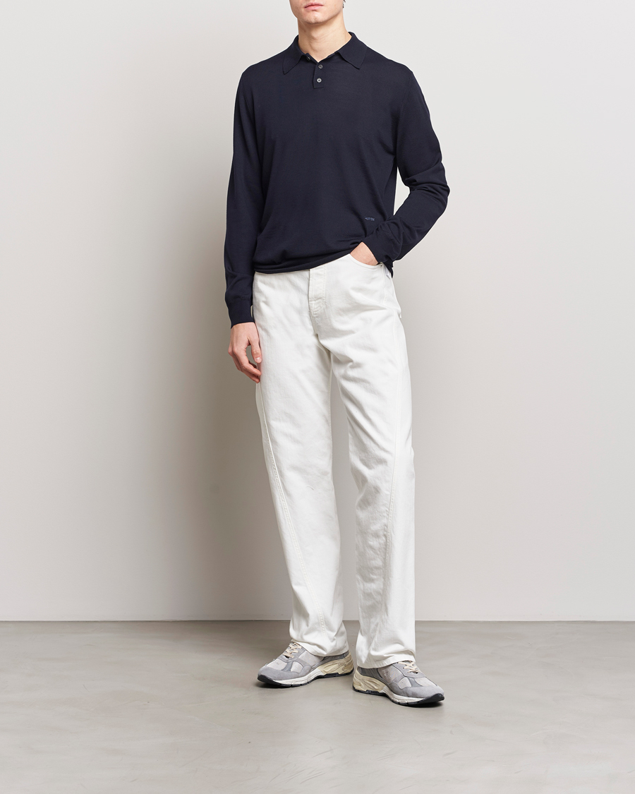 Herren | Pullover | Lanvin | Merino Wool Knitted Polo Thunder