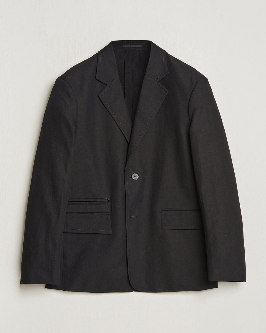 Herren | Sakkos | Lanvin | Deconstructed Cotton/Linen Blazer Black