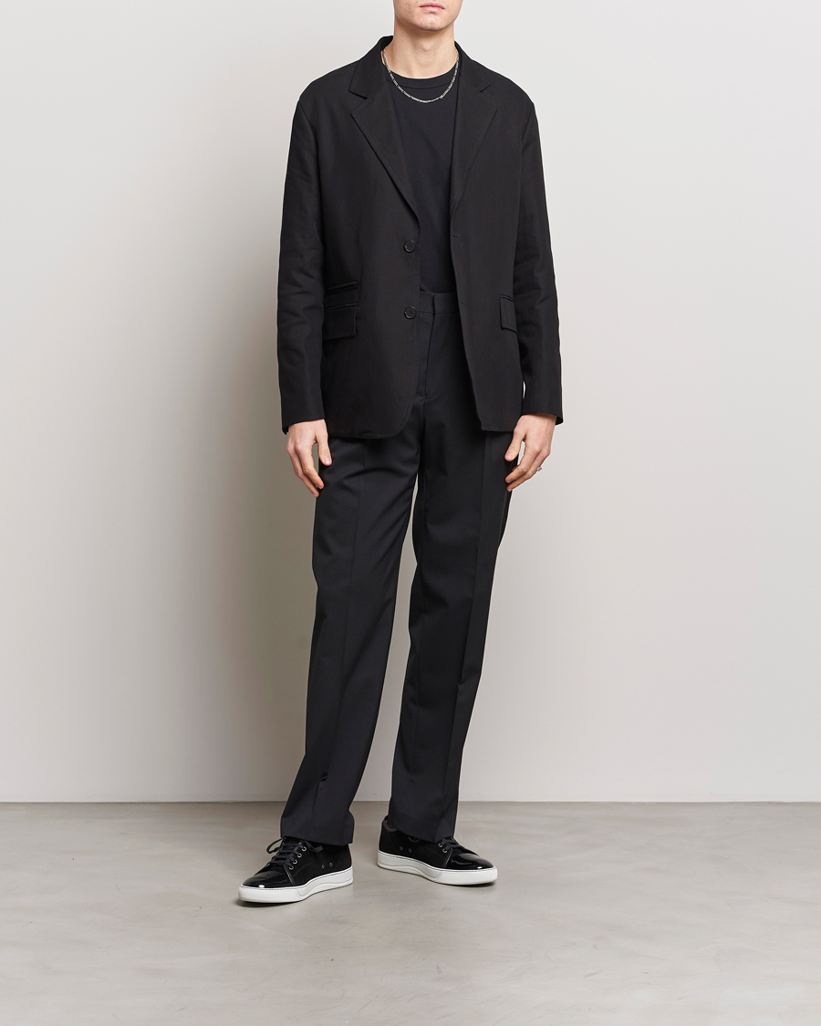 Herren | Sakkos | Lanvin | Deconstructed Cotton/Linen Blazer Black