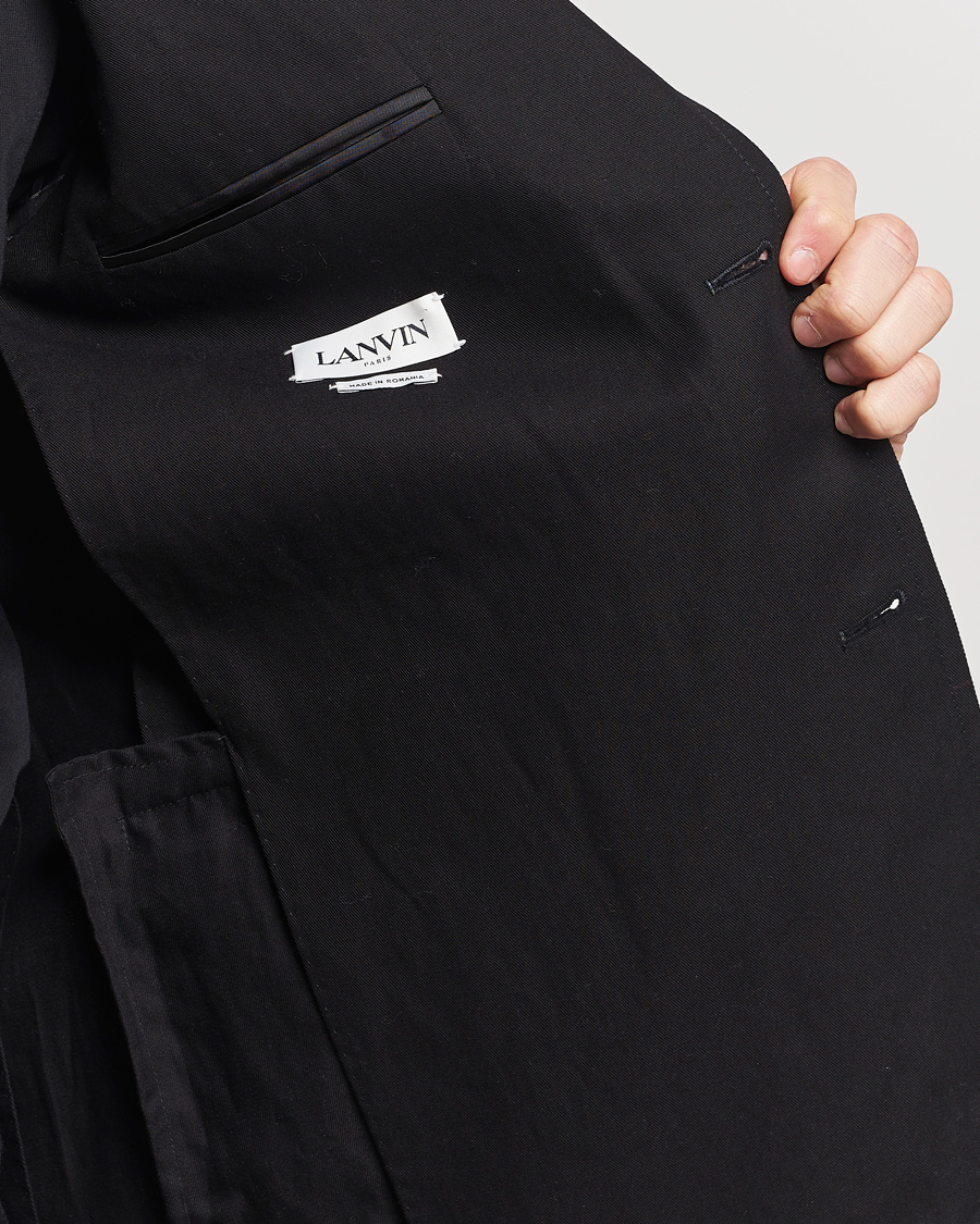 Herren | Sakkos | Lanvin | Deconstructed Cotton/Linen Blazer Black