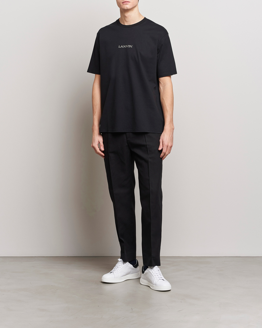 Herren | Hosen | Lanvin | Cotton/Linen Drawstring Trousers Black