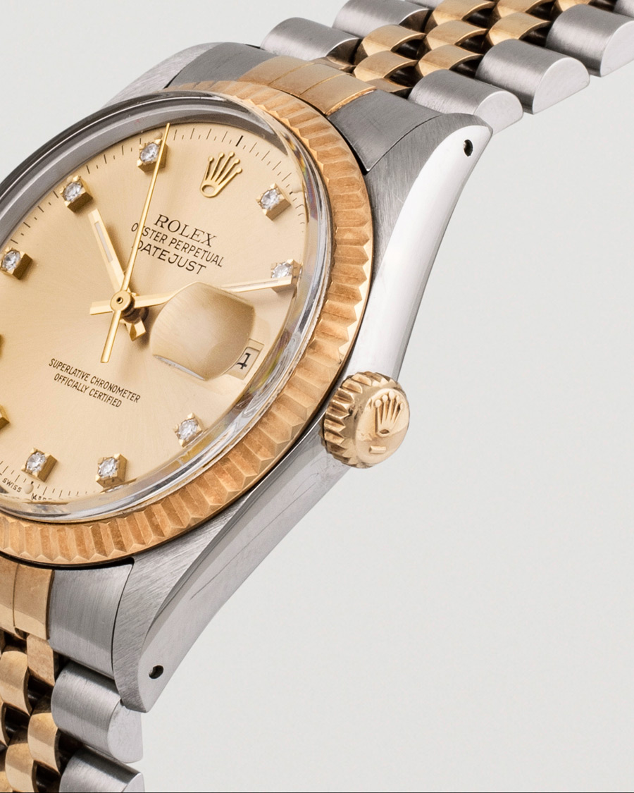 Herren | Rolex Pre-Owned Datejust 16013 Diamond Dial Silver | Rolex Pre-Owned | Datejust 16013 Diamond Dial Silver