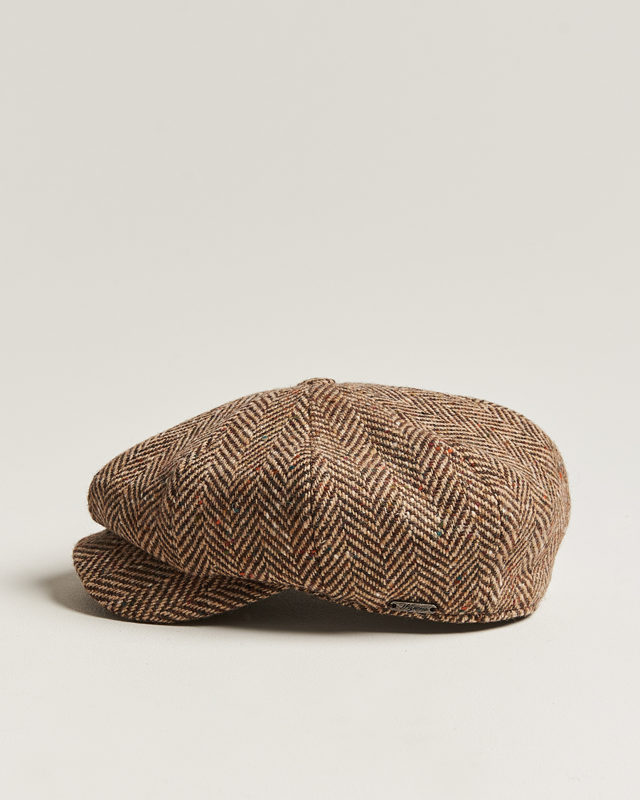 Herren | Hüte & Mützen | Wigéns | Newsboy Retro Donegal Wool Light Brown