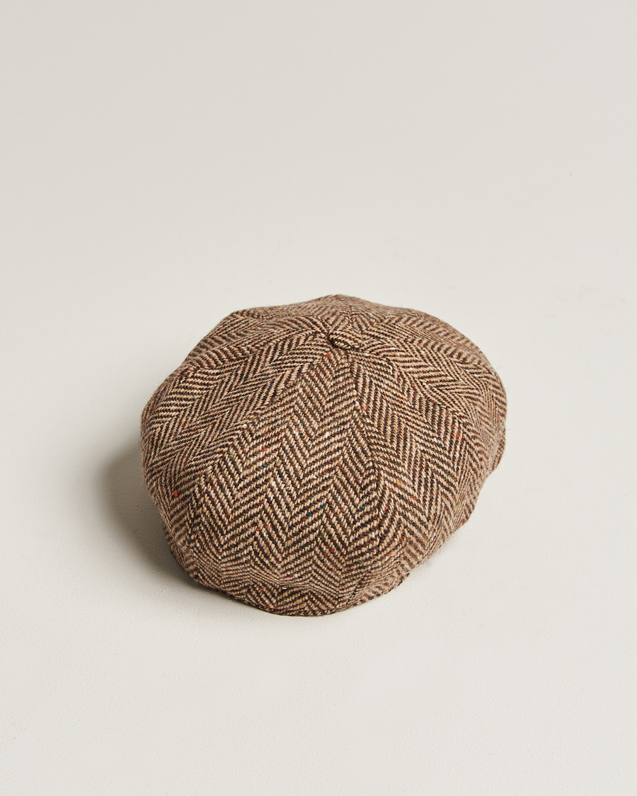 Herren | Hüte & Mützen | Wigéns | Newsboy Retro Donegal Wool Light Brown