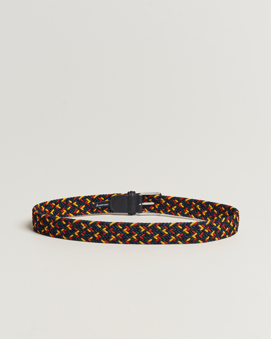 Herren | Anderson's Stretch Woven 3,5 cm Belt Ivy Multi | Anderson's | Stretch Woven 3,5 cm Belt Ivy Multi